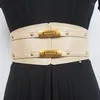 Cinture 2023 Moda femminile di alta qualità elastico in vita ampia sigillo vestito cappotto corsetto decorativo per le donne marchio di design di lusso