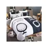 Bedding Sets 4 Pcs Set For Couple Lover His Side Her Home Textiles Soft Duvet Er With Pillowcases Drop Delivery Garden Supplies Dhoqk