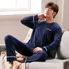 Men's Sleepwear Spring Pajamas Long Sleeve Male Pajama Set Pure Full Cotton For Suit homewear 4XL 230111