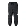 Men's Pants White Duck Down Padded Winter Warm Men Black Thermal Sweatpants Sportswear Casual Joggers Male Trousers Oversize 5XL