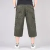 Heren shorts lange lengte lading zomer multipocket casual katoen elastische broek militaire tactische korte rijbroek 5xl 230110