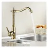 Grifos de lavabo de baño Venta al por mayor Auswind Latón antiguo Grifo de oro Cocina Giratorio Lavabo Mezclador Grifo Gota Entrega Hogar Jardín Duchas Ac Dh9Sr