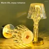 Lampes de table Led lampe en cristal avec Base Projection atmosphère veilleuses éclairage intérieur décoratif chambre chevet