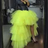 Kjolar chic kvinnor tutu hög låg tyllkjol tiered ruffles asymmetrical prom klänning party saia faldas skräddarsydd maxi 230110