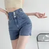 Women's Shorts 2023 Summer Breasted Denim For Women High Waist Skinny Pockets Korean Fashion Jeans Sexy Short Pants 233