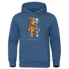 Sweats à capuche pour hommes Sweatshirts drôle ours en peluche Robot à capuche robot ours vêtements décontracté à capuche hommes mode sweats polaire surdimensionné lâche Streetwear 230111