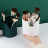 Förvaringslådor Desktop Hink Pen Holder Pencil Cosmetic Box Makeup Brush 4 Gitter Table Organizer