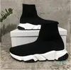 Baskets kaki balenciagas balencigas classiques Chaussures décontractées Designer Black Paris Watermark Hommes Femmes Speed Shoe Knit speeds Sock platform Stretch