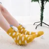 Женские носки 25# kawaii 3d родительский ребенок Рождественский женский трубка коралловый флис и бархатный утолщен счастливый носок