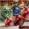 Party Decoration 60cm stora julbollar tr￤ddekorationer utomhusatmosf￤r Uppbl￥sbara Baubles Toys for Home Gift Ball Ornament DH3LQ