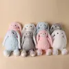 30cm Sublimation Easter Day Bunny Plush Long Ears Bunnies Doll with Dots Pink Grey Blue White Rabbit Dolls for Childrend Cute Soft Plush Toys E0111