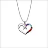 Pendant Necklaces Seven Chakra Gemstone Handmade Heart Necklace Ladies Winter Sweater Exquisite Drop Delivery Jewelry Pendants Dhnfp