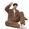Men's Sleepwear est Winter Thicken Warm Flannel Pajamas Sets Male Long Sleeve Plus Size Homewear Casual Pyjama Pijama l230111