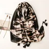 Scarves 2023 Fashion Spain Wild Leopard Dot Viscose Shawl Scarf Print Muffler Soft Hijab Sjaal Foulards Muslim 180 80Cm