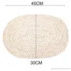 Mats Pads Corn Fur Woven Dining Table Mat Heat Insation Pot Holder Round Coasters Coffee Drink Cup Placemats Mug Drop Delivery Hom Dhin7