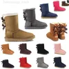 2022 Women Boots Bailey Bow II Snow But Dani projektant Shearling Fur Men's Australia Classic Buty Australian Winter Warm Furry Kostka