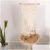 Cat Beds Furniture Swing Hammock Boho Style Cage Bed Handmade Hanging Sleep Chair Seats Tassel Cats Toy Play Cotton Rope Pets Hous Dhlog