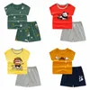 Ensembles de vêtements enfant en bas âge bébé garçon vêtements été ensemble enfant garçons à manches courtes voiture ours imprimer t-shirt Shorts doux infantile enfants tenue