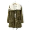 Abrigos de trinchera para mujer Abrigo de algodón fresco de invierno Mujeres Casual Sólido Grueso Suelto Parkas Mujer Elegante Moda Cálido Terciopelo Abajo Chaquetas Otoño