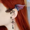 Backs Earrings Gothic Spirit Earclip Women's Colorful Flying Dragon Jewelry Fashion Woman Metal Wedding Party Decorative Ornament