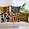 Cuscino/Cuscino Decorativo Moda Divano Cuscino Er Giraffa Leopardo Tigre Zebra Decorativo Ers Housse De Coussin Per Divano Drop Delive Dhigp