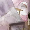 Vorhang, Aquarell, rosa Marmor, transparente Vorhänge für Wohnzimmer, modernes Schlafzimmer, Tüll, Fenstervorhänge, Dekor