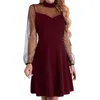 Abiti casual retrò autunno primavera sexy elegante festa per donna manica lunga Culb mini abito Vestido De Mujer