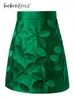 Kjolar Twotyle Solid Slim kjol för kvinnor Hög midja Patchwork Applices Floral Mini Female Summer Clothes Fashion 230110