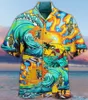 Camicie casual da uomo Camicia con stampa teschio 3D Camicia hawaiana da uomo a maniche corte moda Abbigliamento da uomo ampio e traspirante