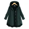 여자 재킷 풀오버하라 주쿠 코트 패션 순수한 컬러 후드 싱글 브레스트 긴 불규칙한면 자켓 여성 스트리트웨어 gzw8065