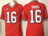 Maglie da calcio da uomo vintage NCAA # 16 Kirby Smart College uniformi retrò cucite bianche nere rosse taglia S-3XL