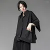 Women's Blouses Women Shirts Gothic Y2k Loose Over Size Casual Neutral Irregular Designer Black Elegant Summer Blouse Japanese Fashion