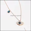 Pendentif Colliers Cristal Turc Evil Eye Collier Femmes Or Couleur Bijoux Pull Chaînes Bijoux Partie En Gros Drop Delivery Pend Dhvd5