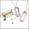 H￤nghalsband blandade 10st/parti uppr￤tt rec flytande charm vanlig locket magnetiskt levande glas minne halsband kvinnor julklapp dhdfj