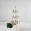 Andra Bakeware 315st Crystal Cake Stand Set Metal Mirror Cupcake Decorations Dessert Pedestal Wedding Party Display Tray Drop Deliv Dhj1o