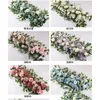 Décoration de fête 50cm bricolage fleur artificielle rangée acanthosphère eucalyptus mariage maison fond décor fleurs rose pivoine hortensia DHB4E