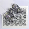 거짓 손톱 1pcs 섹시한 검은 레이스 꽃 네일 팁 팬 투명한 흰색 가짜 매니큐어 예술 연습 디스플레이 디자인 도구