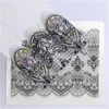 Valse nagels 1 stks sexy zwarte kanten bloem nagel tips fan transparante witte nep manicure kunst praktijk design tools display -tools