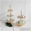 Autres ustensiles de cuisson 23 niveaux Gold Sier Metal Cake Stand Rond Mariage Fête d'anniversaire Dessert Cupcake Piédestal Plaque d'affichage Décor à la maison Dro Dhpuj