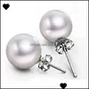 Stud Jewelry 6Mm/8Mm/10Mm Pearl Earring 925 Sterling Sier Earrings For Wedding Party Beige Color 61 N2 Drop Delivery Dhptf