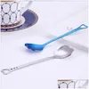 Spoons Colorf Ice Cream Spoon Love Heart Shaped Coffee Tea Stir For Party Wedding Supplies Kitchen Accessories Drop Delivery Home Ga Dh7Wo