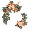 Objets décoratifs Figurines Artificiel Flower Wreath Wedding Arch Arrangement de toile de fond de porte Fleurs de jardin extérieur décor Rose Rose Péony 230110