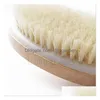 Bath Brushes Sponges Scrubbers Natural Long Wooden Bristle Brush Masr Shower Back Spa Scrubber Brushes Bathroom Supplies Dhgarden Dhe2M