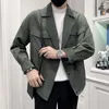 Kurtki męskie 2023 Spring Corduroy Haftery Kurtka Men Business Casual Bomber Slim Social Streetwear Fating Odzież odzieży