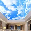 Wallpapers Custom 3D Po Wallpaper Mural Papel De Parede Blue Sky White Clouds Sun Sunshine Large For Ceiling Decoration