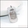 Pendant Necklaces High Fashion Arabic Scripture Faith Stainless Steel Tag Necklace For Men Women Jewelry Gift Drop Delivery Pendants Dhssr