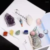 Pendant Necklaces 11Pcs Crystals And Healing Stones Kit With Wood Box 7 Raw Chakra Pendulum Amethyst Rose Quartz Natural Gemstones