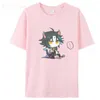 여자 T 셔츠 겐신 임팩트 셔츠 귀여운 재미있는 프린트 Xiao Venti Anime Teescotton 짧은 슬리브 O-Neck Harajuku Summer Girls Y2k Tops Loose