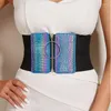 Gürtel Einfache PU Zipper Gürtel weibliche luxuriöse Luxus -Design Mantel Weitgürtel Gothische Kleidung koreanische Mode Leder elastisch für Frauen