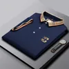 2024 High-End-Marke, besticktes Kurzarm-Poloshirt aus Baumwolle, Herren-T-Shirt, koreanische Modekleidung, Sommer-Luxus-Top, sechs Farben, asiatische Größe M-3XL